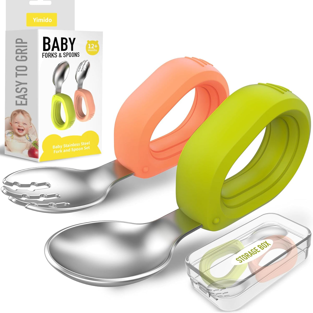 Toddler Utensils - Baby Forks and Spoons Set - Kids Stainless Steel Silverware - Children Safe