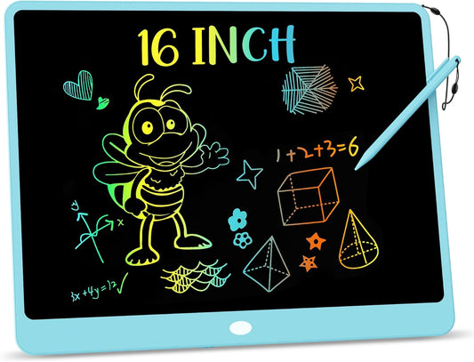 KOKODI LCD Writing Tablet, 16 Inch Colorful Toddler Doodle Board Drawing Tablet, Erasable Reusable
