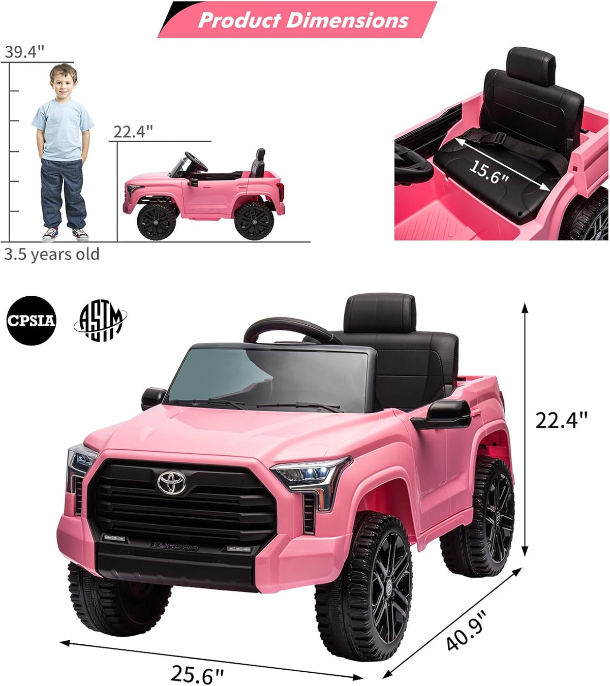 Electric Car for Kids, Licensed Toyota Tundra 12V Electric Truck, Off-Road Kids Car w/Remote