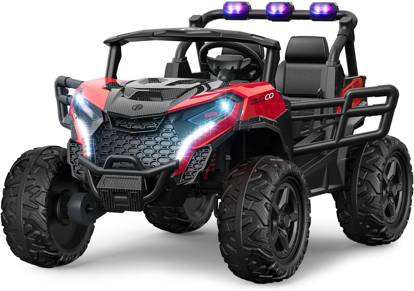 24V 2 Seater Ride on Car Truck, 4x200W, EVA Tires, 4WD/2WD, Rainbow Lights, Remote Control, Shock