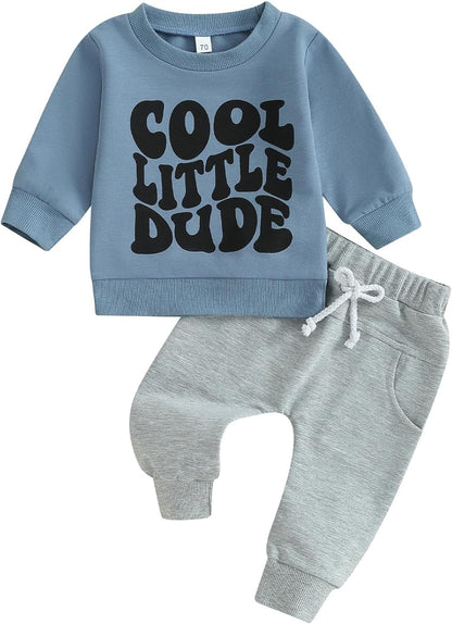 Baby Boy Clothes Fall 6 12 18 24 Months Football Long Sleeve Pullover Tops & Pant Sets Toddler