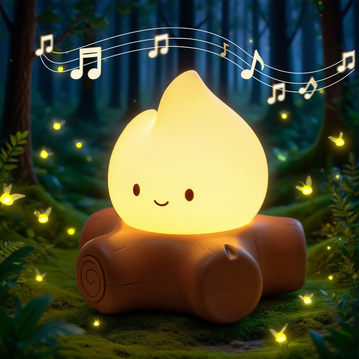 Fake Campfire Lamp, Ambient Lighting, White Noise Soothes The Mood, Portable Rechargeable Night