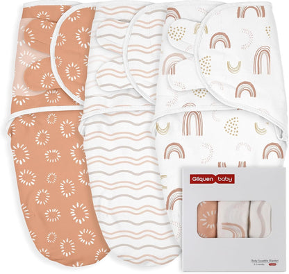 GLLQUEN BABY Swaddles for Newborn - 3 Pack Swaddle 0-3 Months, for Newborn Baby Boys and Girls