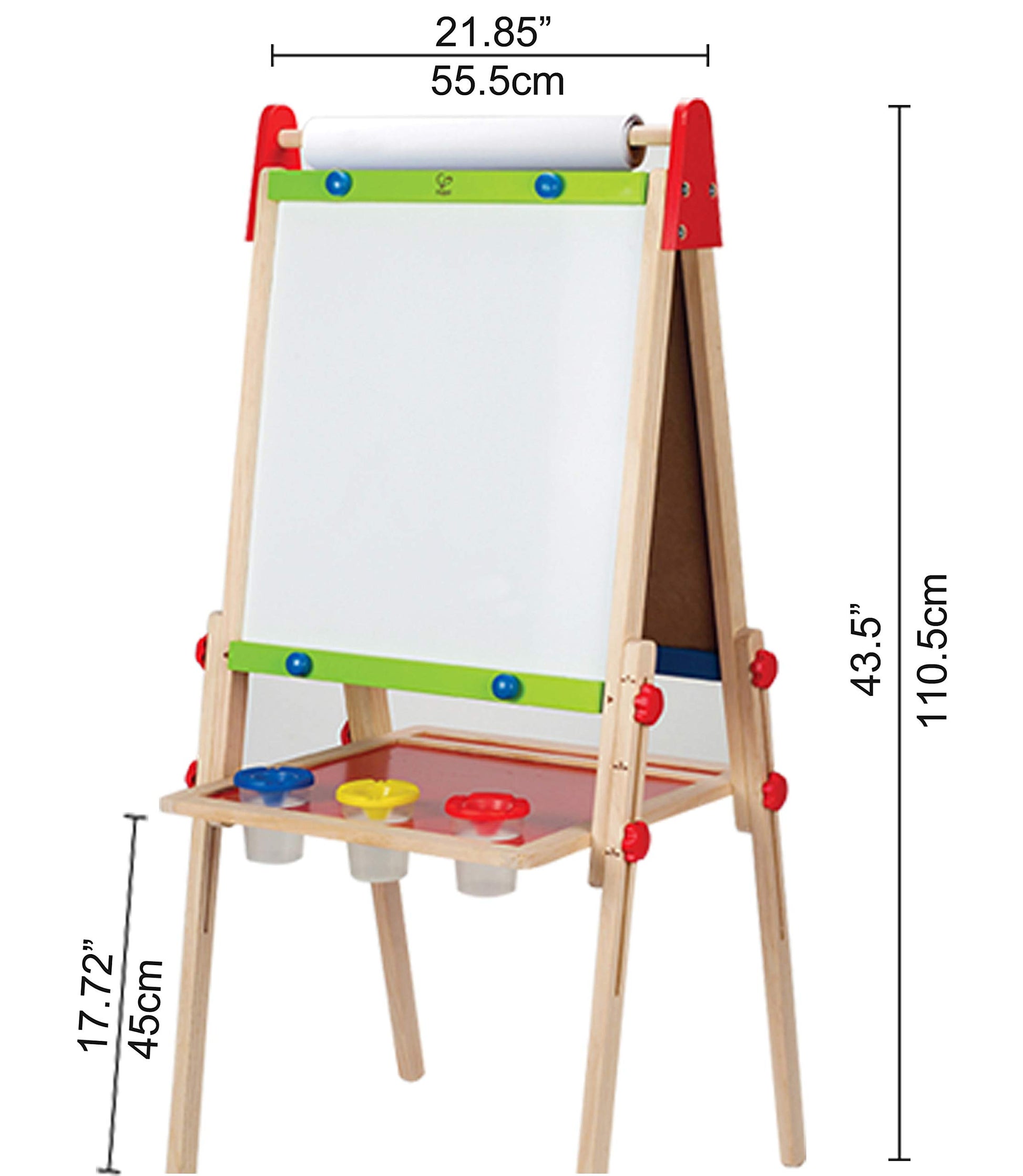Hape E1010 Magnetic All in 1 Kids Height Adjustable Drawing Dry-Erase Chalkboard Wooden Artist