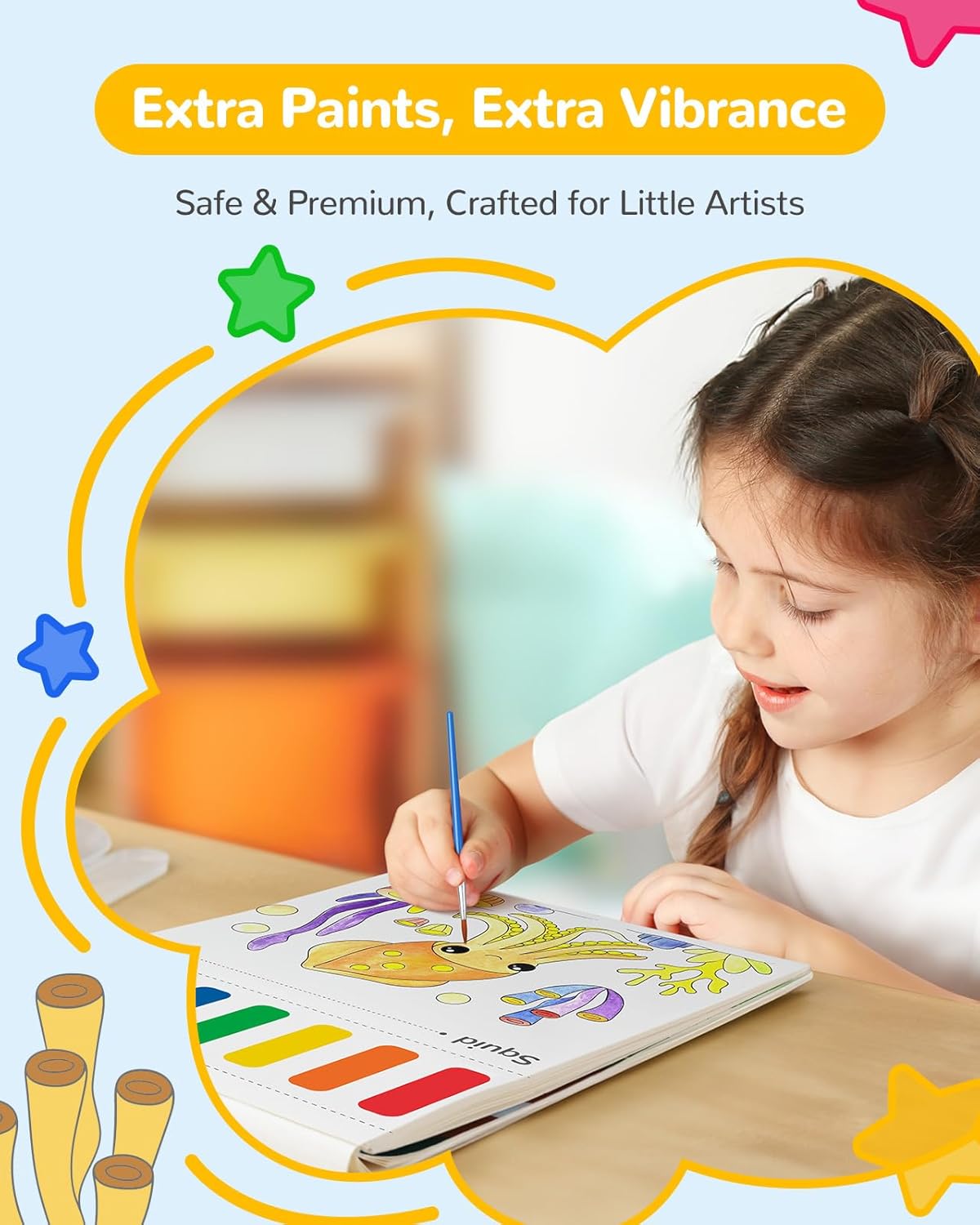 TECJOE Paint with Water Coloring Books for Toddlers, Marine Animal Series Watercolor Set with 3