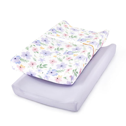 TILLYOU Changing Pad Cover Set in Soft Jersey Material - Fits 32"/34''x16 Contoured Pad for Babies