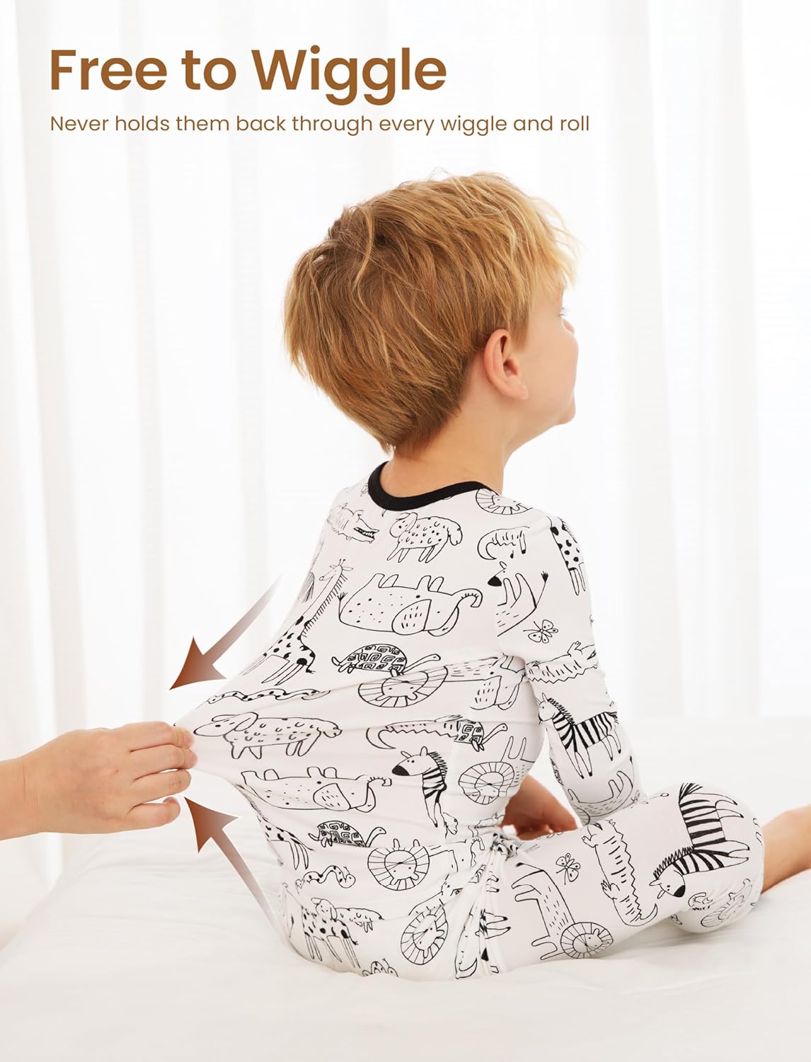 PATPAT Bamboo Viscose Pajama Set for Toddlers with Improved Tensile Strength, Snug Fit Pjs Sleeper