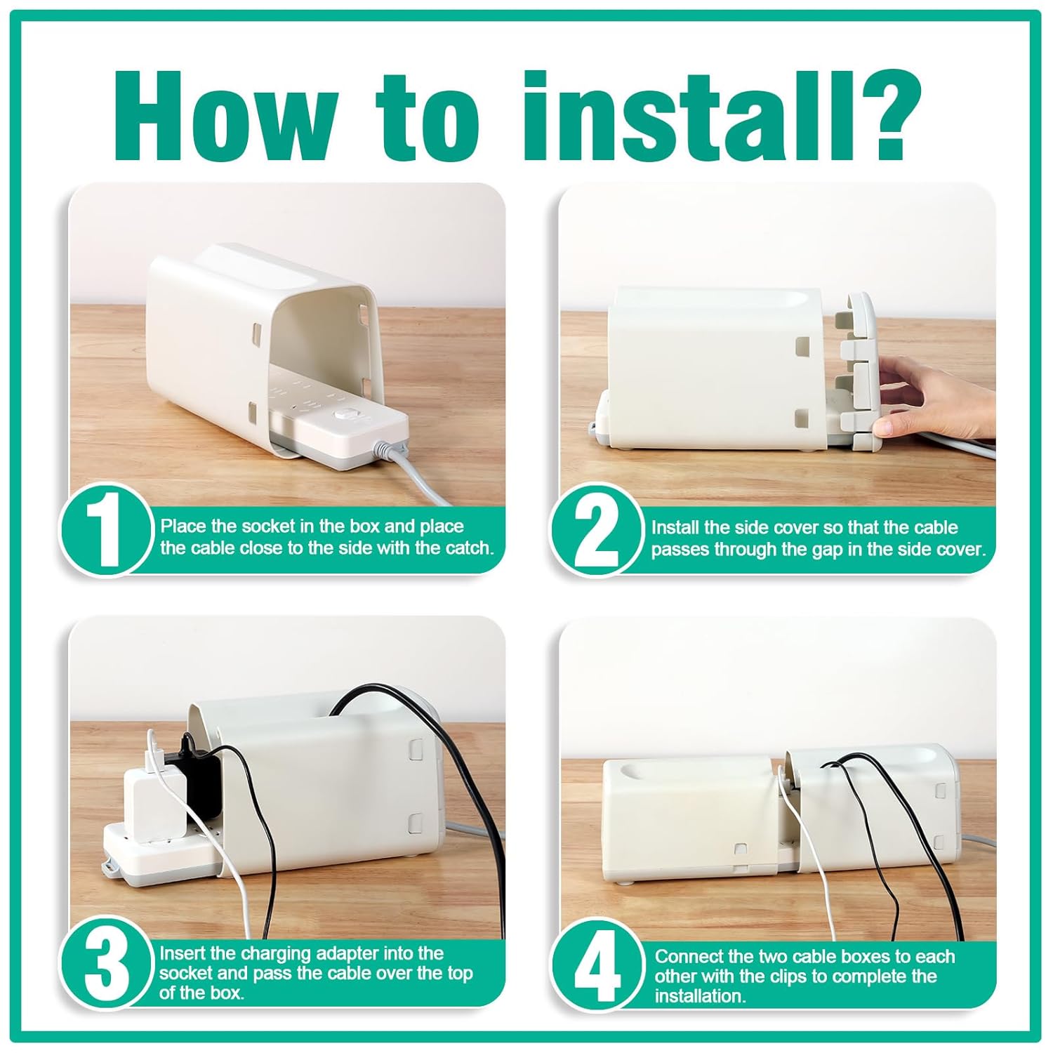 Improved Power Strip Cover Box(2 Pack) 丨Outlet Covers Baby Proofing丨Outlet Cover Box丨Adjustable