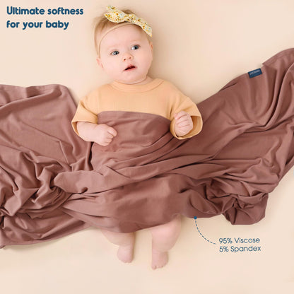 GRSSDER 2 Pack Newborn Swaddle Blanket, Ultra Soft Stretchy Jersey Knit Extra Large Size 33 x 44