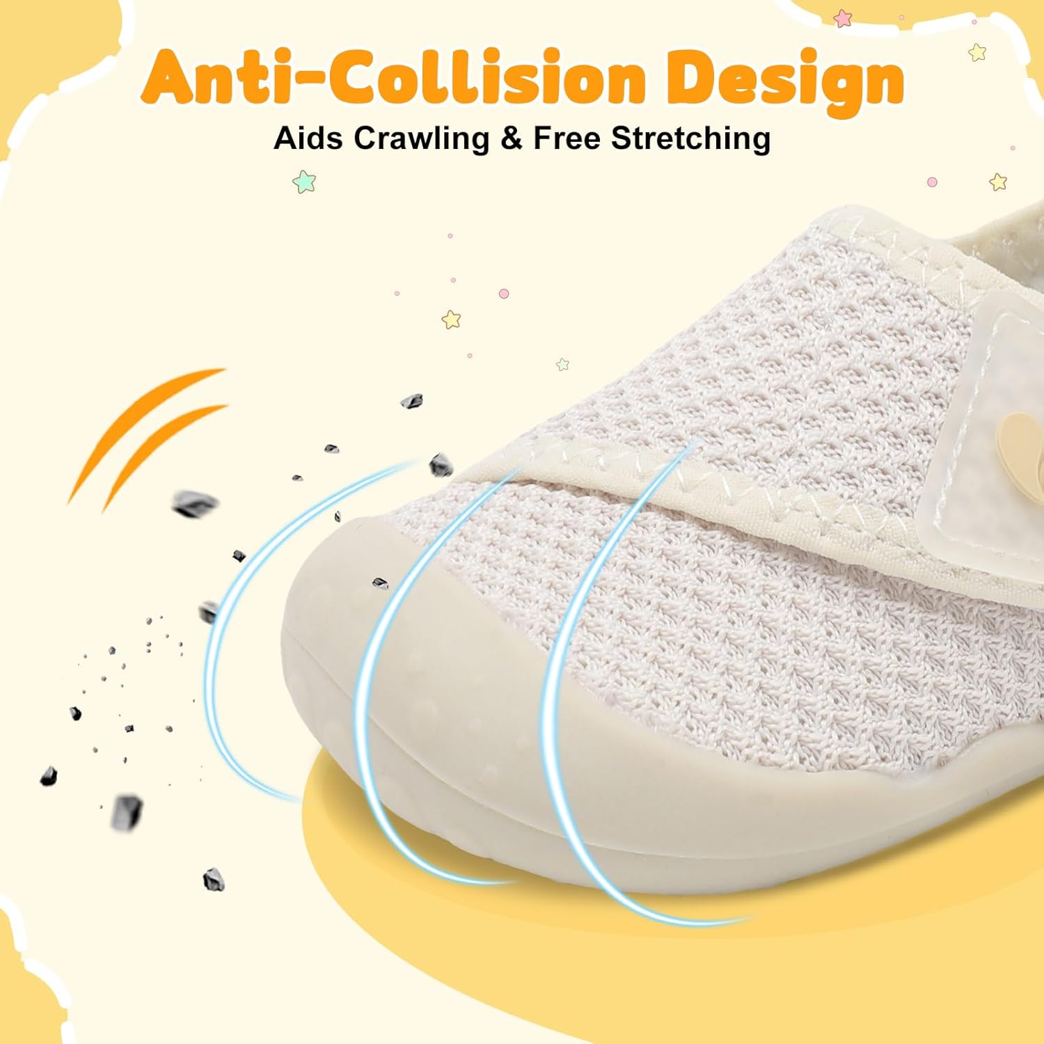 FEETCITY Baby First Walking Shoes Wide Baby Shoes Infant Sneakers Newborn Crib Shoe Barefoot