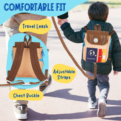 THREE-IN-ONE Toddler Backpack 1-3, Busy Book and Leash, Montessori Toys for 1 2 3 4 Year Old