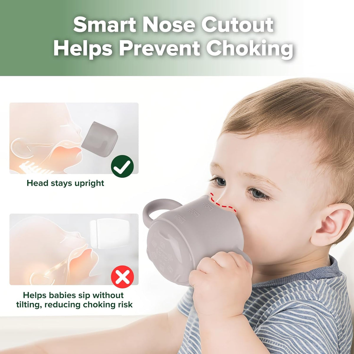 haakaa Silicone Toddler Cups, BPA Free Drop-Proof Training Open Cups for Baby 6 Months+, 5 Ounce