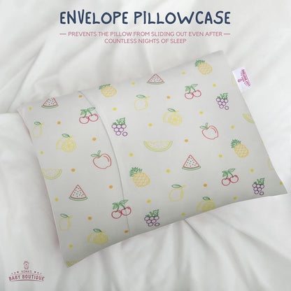 Yellow Fruits - Kona's Perfect Toddler Pillow with Softest Toddler Pillowcase - 13 x 18 inch