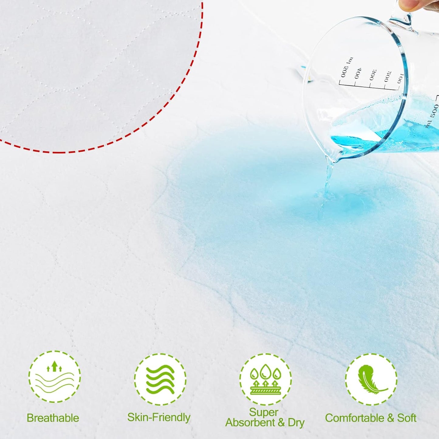 Bamuho Bed Pads for Incontinence Washable with 4 Layers of Protection, Waterproof Bed Pads Large 2