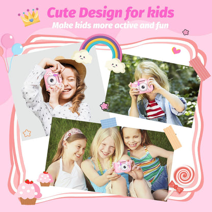 Upgrade Kids Camera for Girls, Christmas Birthday Gifts for Boys, 1080P HD Selfie Digital Video