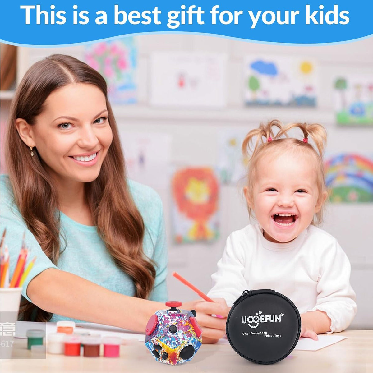 Mini Fidget Toys, Colorful Idea Fidget Dodecagon Toys for Adults and Children Help Relief