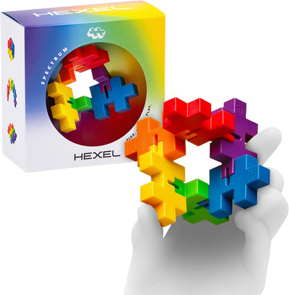 Plus-Plus - HEXEL Spectrum - Fidget Sensory Puzzle Toy - Travel Friendly, Quiet Stress and Anxiety