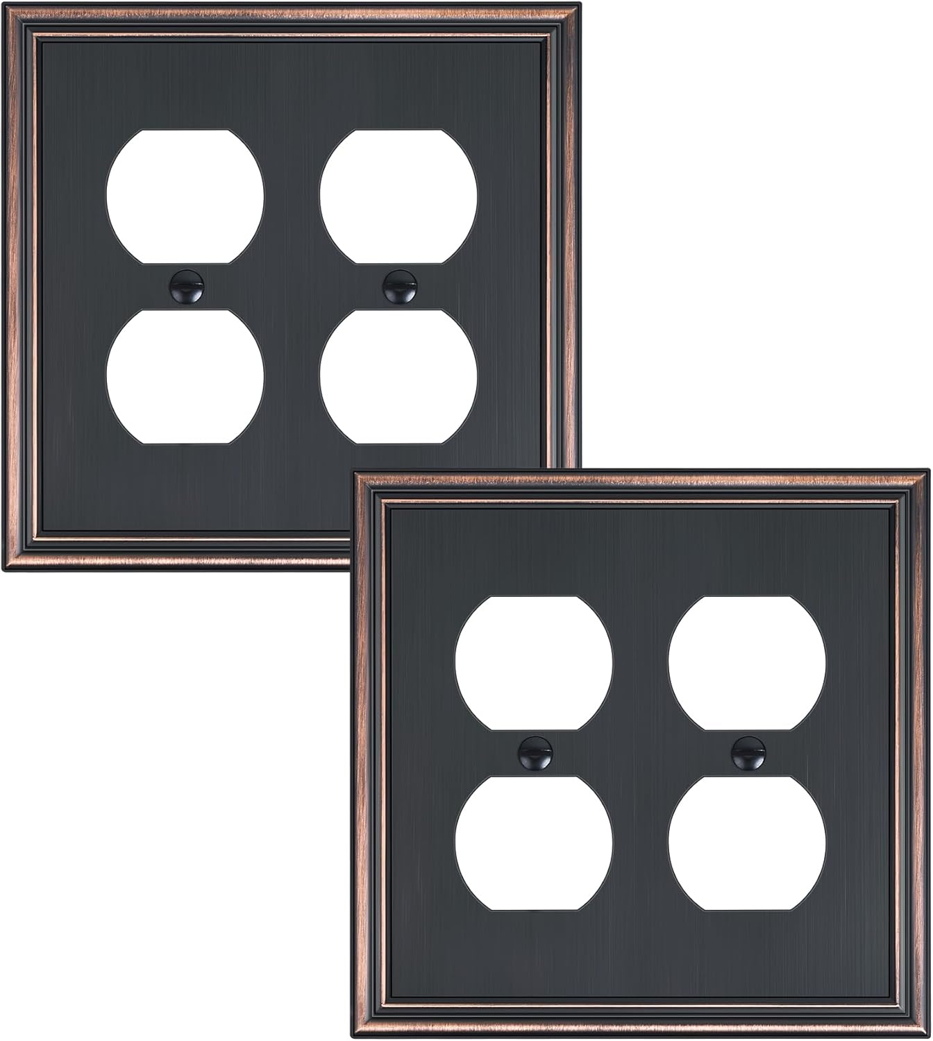 2-Pack Double Duplex Outlet Cover, Aged Bronze Decorative Switch Plates and Outlet Covers for
