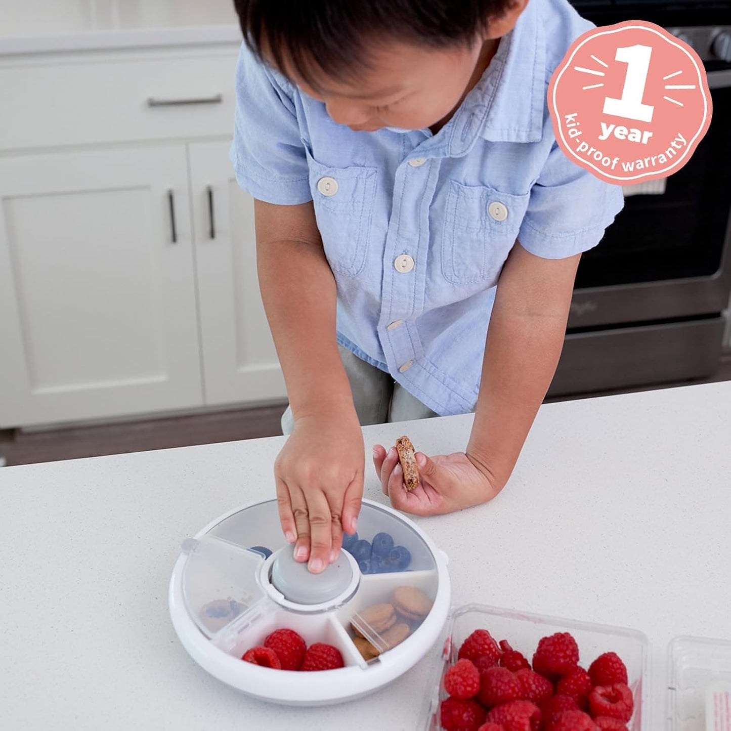 GoBe Kids Original Snack Spinner Bundle with Hand Strap and Sticker Sheet - Reusable Snack