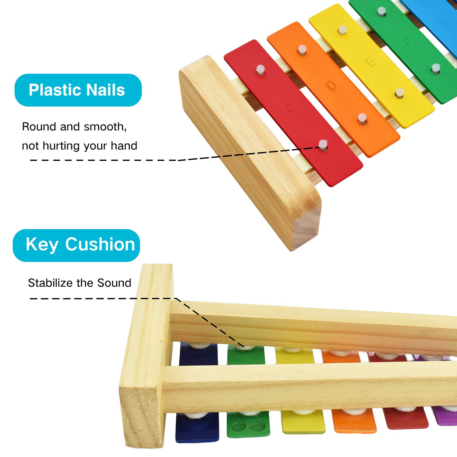 MUSICUBE Xylophone for Kids Wooden Xylophone with Mallets Orff Music Instrument for Educational