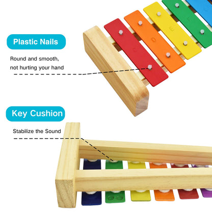 MUSICUBE Xylophone for Kids Wooden Xylophone with Mallets Orff Music Instrument for Educational