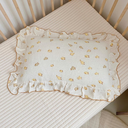 BuLuTu Duck Print Toddler Pillow Cases 20"x26", Cotton Muslin Boys Girls Pillowcase Fits Toddler