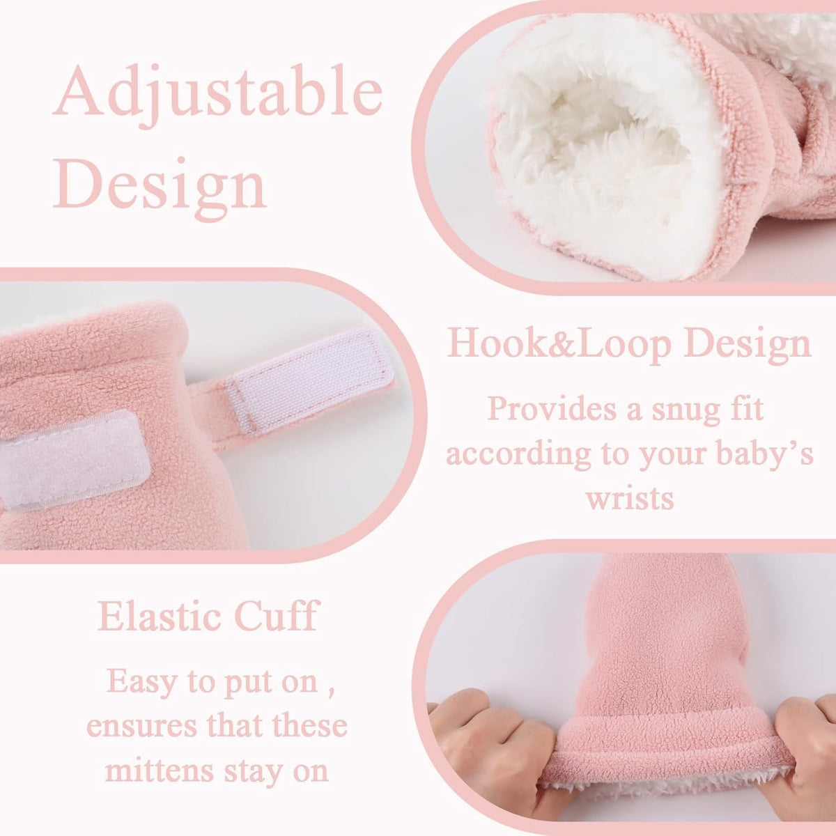 Zsedrut No Scratch Baby Mittens Toddler Infant Fleece Lined Gloves Winter Warm Mitten for Baby Boys