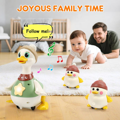 LUDILO Infant Baby Toys 6-12 Months: Musical Crawling Duck Toy Must Have 5 6 7 8 9 10 12 18 Month