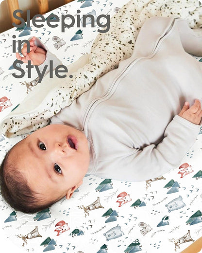 Pack and Play Sheets Fitted, Ultra Soft Mini Crib Sheets Boy, Neutral Pack N Play Mattress Sheets