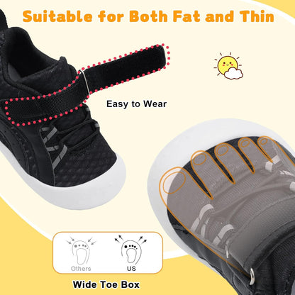 FEETCITY Wide Baby Shoes Boys Girls Baby Barefoot Shoes Breathable Infant Walking Shoe Crib Sock