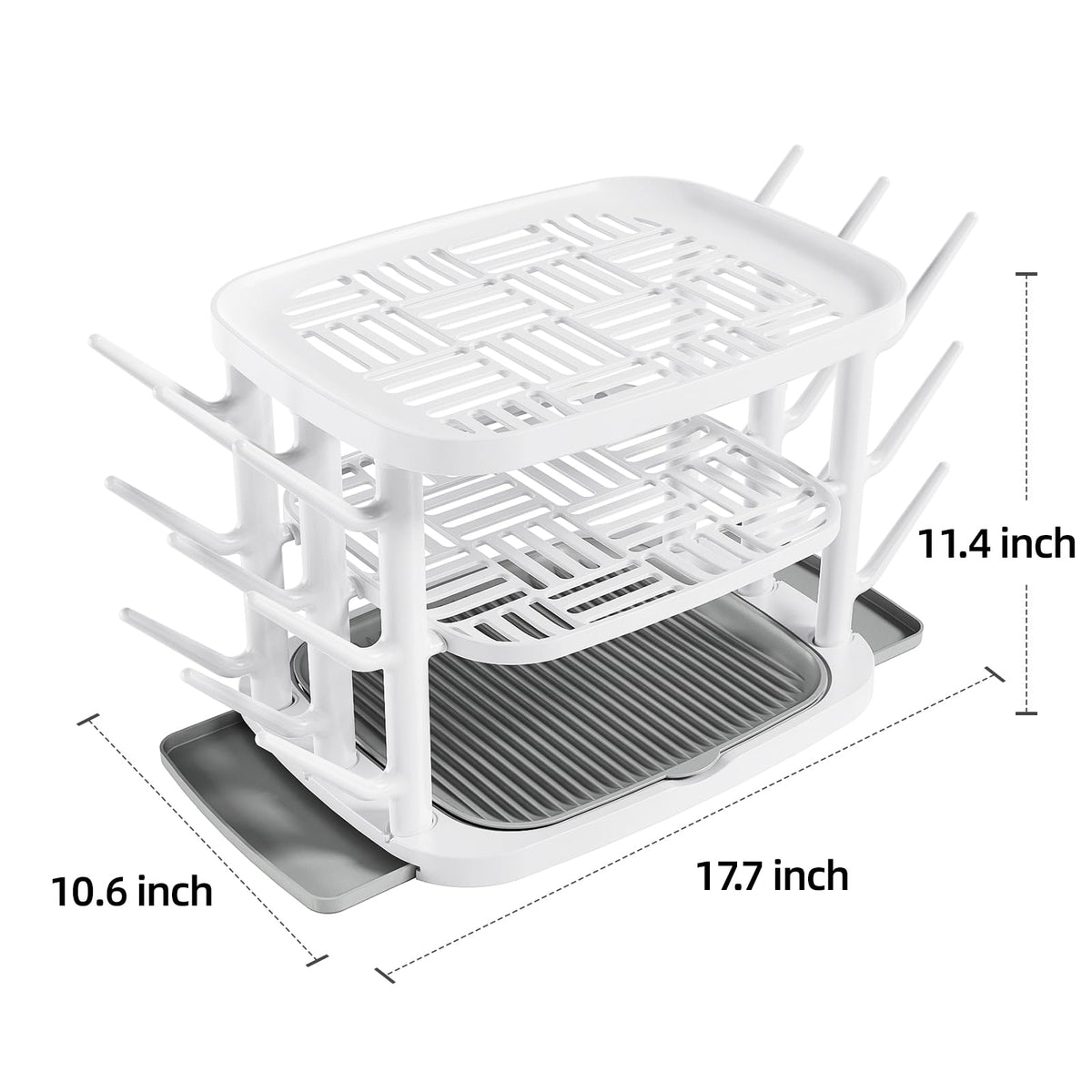 GREENDADI Baby Bottle Drying Rack,3-Tier Large Capacity Countertop Organizer with 360° Ventilation