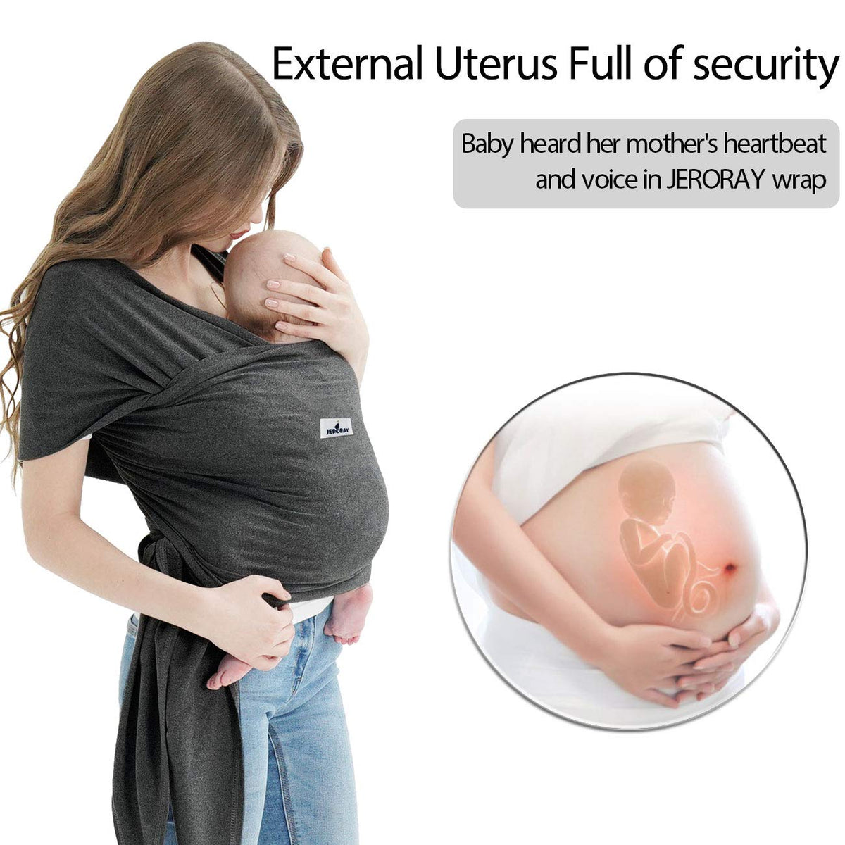 Baby Wraps Carrier, Jeroray Baby Carrier,Hands Free Infant Carrier