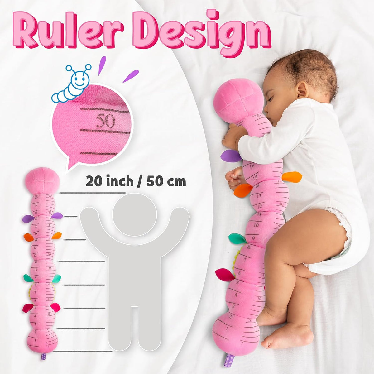LIGHTDESIRE Baby Toys Musical Caterpillar,Infant Stuffed Animal Toy with Crinkle and Rattles,Soft