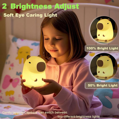 DREAMING MY DREAM Cute Capybara lamp,Squishy Capybara Night Light LED Rechargeable Novelty Animal