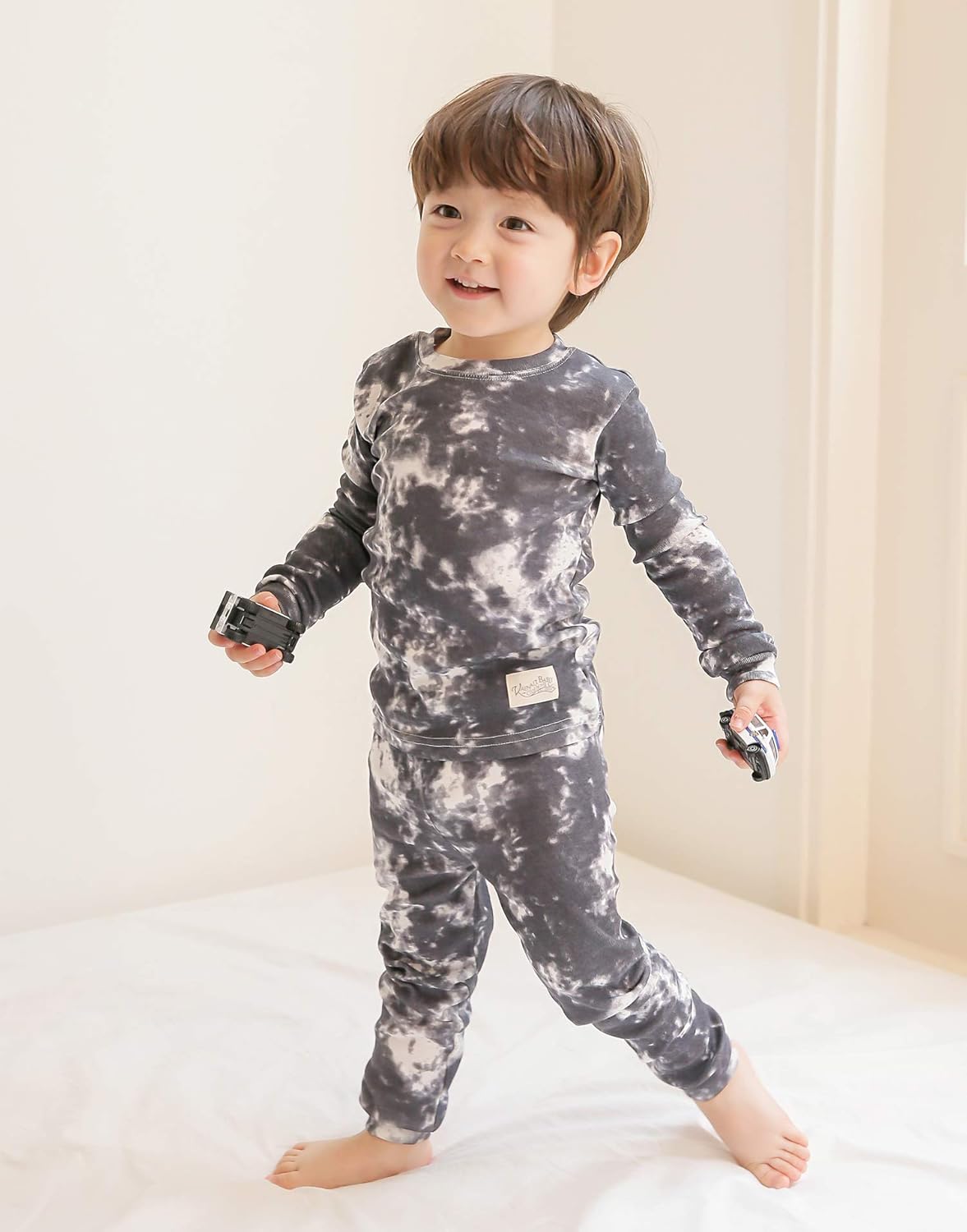 VAENAIT BABY 12M-12Y Toddler Kids Boys Girls 100% Cotton Marbling Tiedye Sung Fit Sleepwear Pajamas