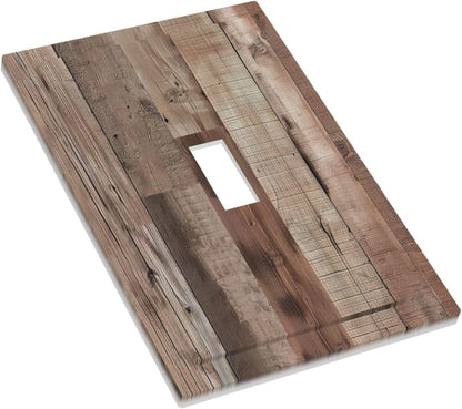 Decorative Switch Covers Plate Retro Wood Plank Vintaga Wooden Board 1 Gang Wall Plate Unique