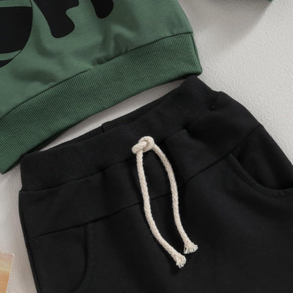 Baby Boy Clothes Fall 6 12 18 24 Months Football Long Sleeve Pullover Tops & Pant Sets Toddler
