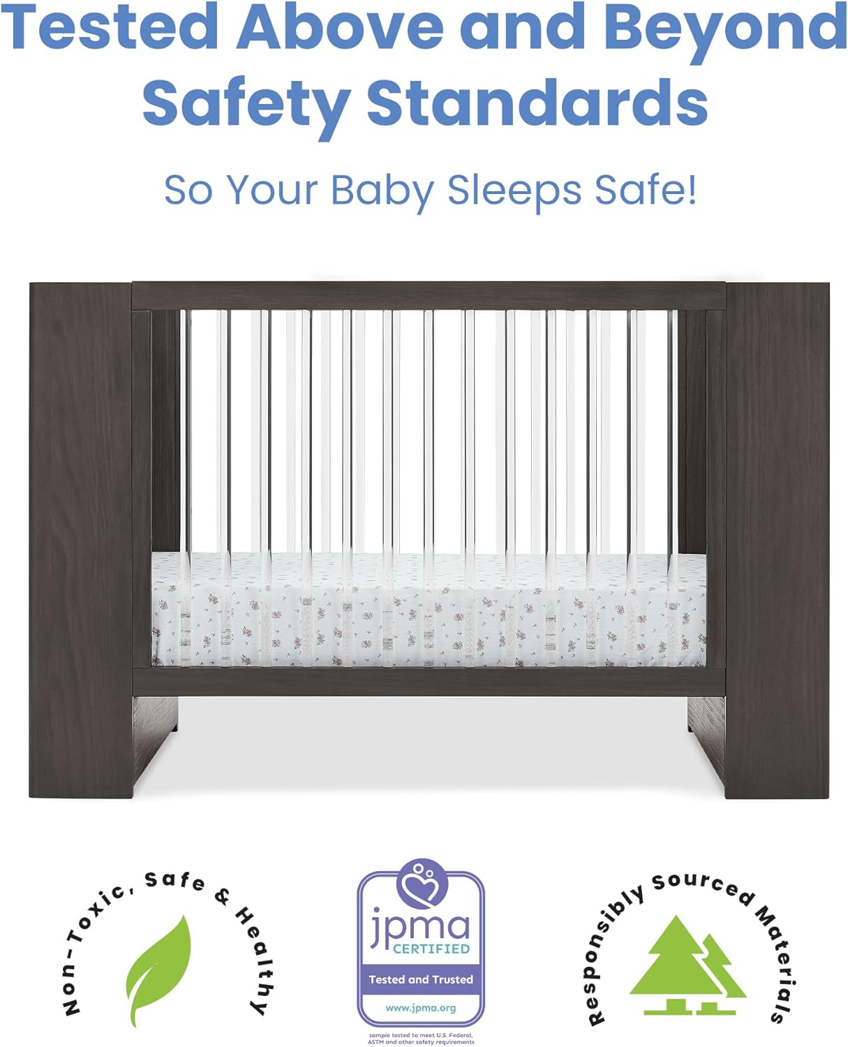 Delta Children Aerin Crib 6-Piece Baby Nursery Furniture Set–Includes: Convertible Crib, 6 Drawer