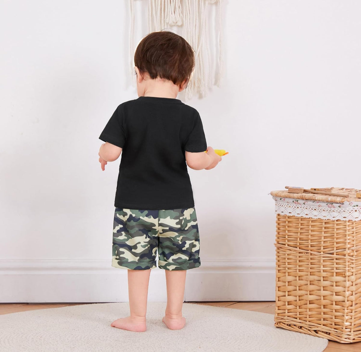 wdehow Toddler Kids Baby Boy Summer Clothes Sets 1T 2T 3T 4T 5T Letter Print Short Sleeve Tops