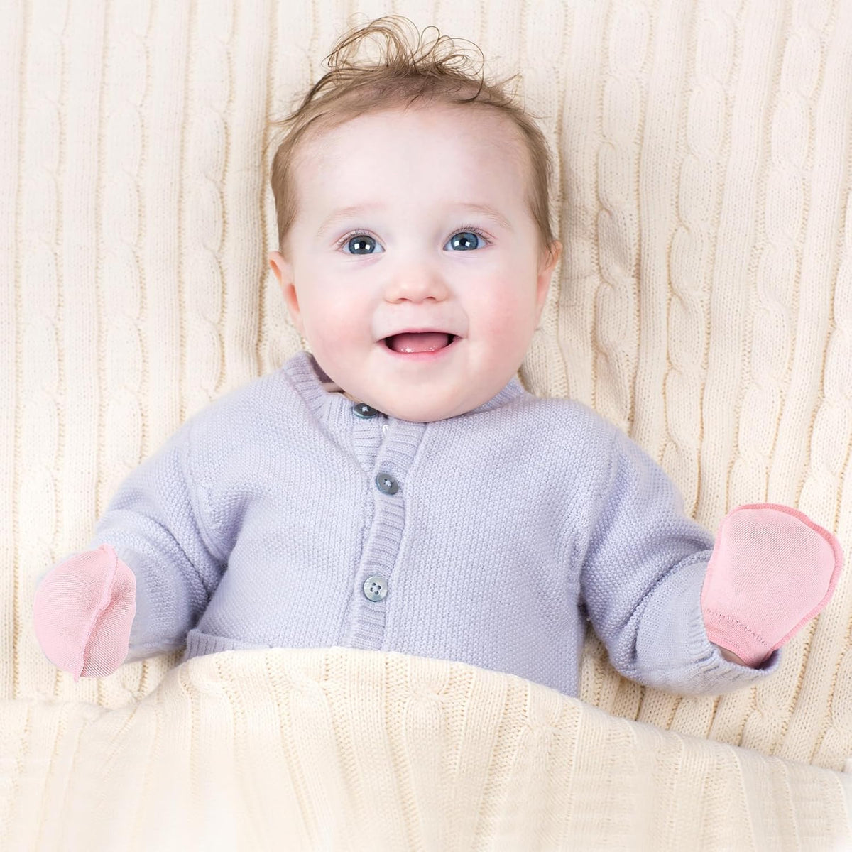 9 Pairs Newborn Baby Boys Girls Mittens 0-6 Months Infant Toddler Mittens No Scratch Solid Color