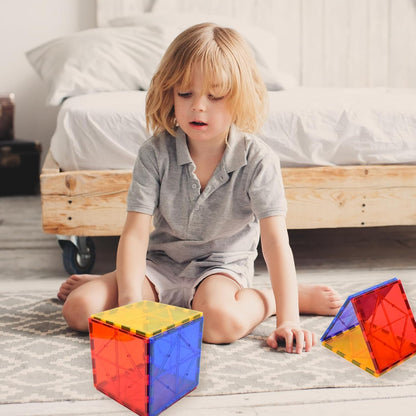 Gemmicc 6 PCS Large Magnetic Tiles,Jumbo Magnet Base Plates,STEM Magnetic Building Blocks for Kids