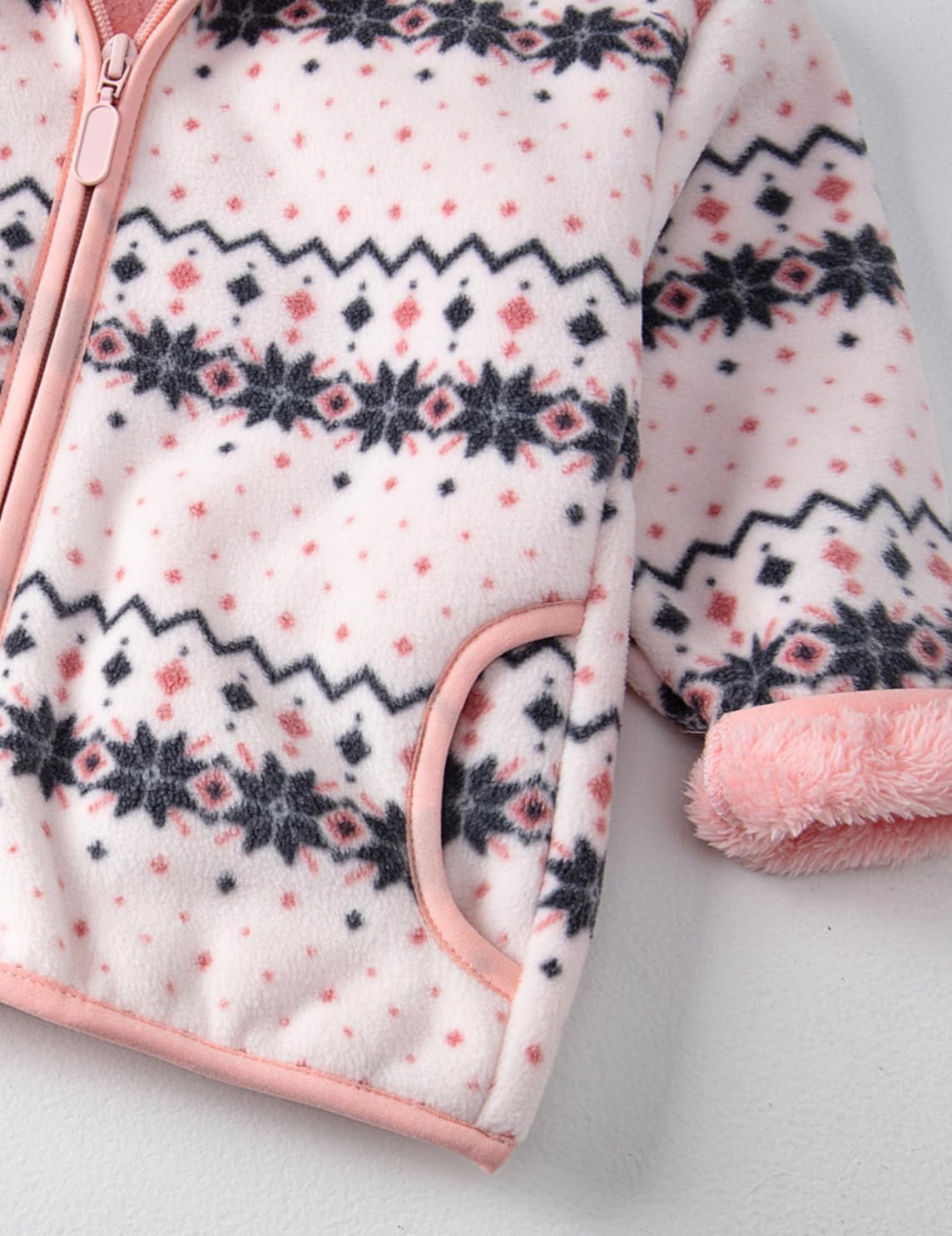Toddler Printed Polar Fleece hooded Jacket Baby Boys Girls Kids Winter Warm Spring Autumn Outerwear