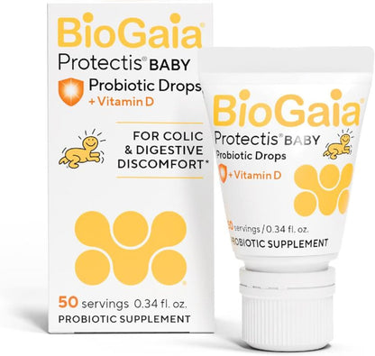 BioGaia Protectis Baby Probiotic Drops | Colic & Gas Relief + Vitamin D | Safe for Newborns | Ease