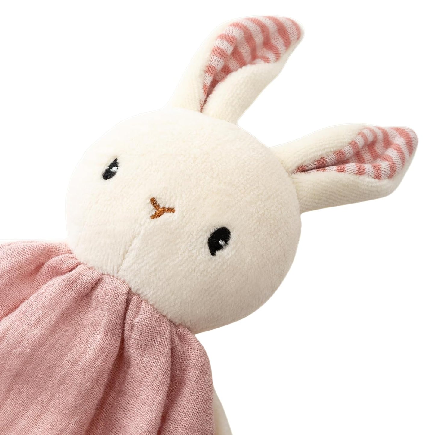 Organic Cotton Stuffed Animal Rattle Baby Toys, Plush Bunny Cuddle Cloth and Hand Grip Ring Rattles