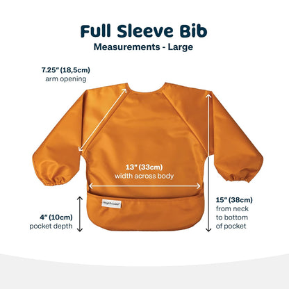 Tiny Twinkle Mess Proof Baby Bibs, 2pk Waterproof Smock Baby Bibs for Eating, Machine Washable Long