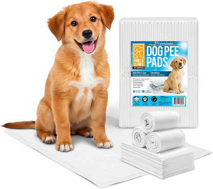 Paws & Claws Premium Disposable Dog Pee Pads – Medium 24"x24", 50 Count – 6-Layer Leak‑Proof, Super