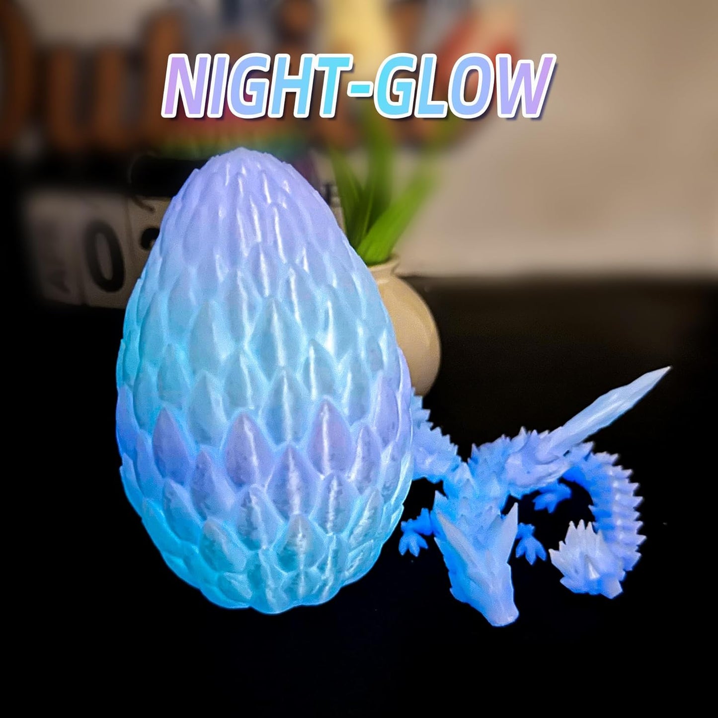 Upgraded 3D Printed Flying Dragon in Egg - Surprise Egg with Flexible Winged Dragon Inside, Mystery