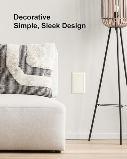2-Pack Single Blank Wall Plate, Durable Natural Bamboo Fiber Wall Plate Cover,Light Almond 1 Gang