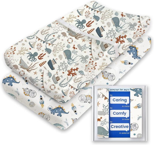 Extra Stretchy Changing Pad Cover, TotBasic Ultra Soft Premium Jersey Knit Changing Pad Sheets