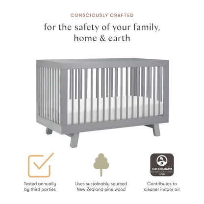 Babyletto Hudson 3-in-1 Convertible Baby Crib - GREENGUARD Gold Certified Convertible Crib to